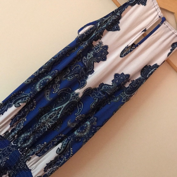 INC Blue + White Jumpsuit, Small - Picture 8 of 8